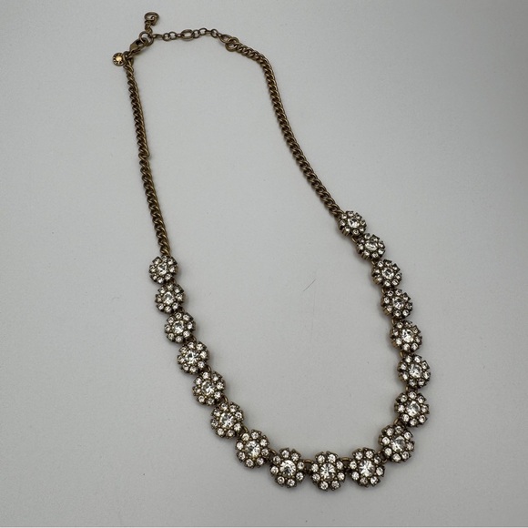 J.Crew Crystal Flower Statement Necklace 18–22” - Picture 5 of 6